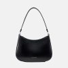 Women's Leather Shoulder Bag with Magnetic Closure