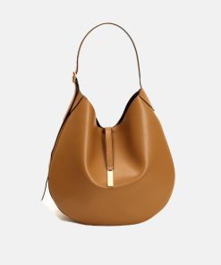 Women's Genuine Leather Lock Hobo Bag