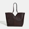 Women's Minimalist Genuine Leather V-Shaped Tote Bag
