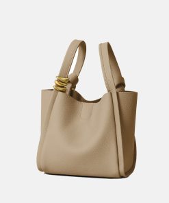Women's Genuine Leather Shoulder Bucket Handbag