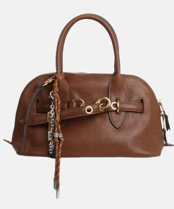Women's Vintage Leather Shell-Shaped Handbag