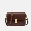 Women's Genuine Leather Flap Magnetic Closure Crossbody Shoulder Bags In Vintage