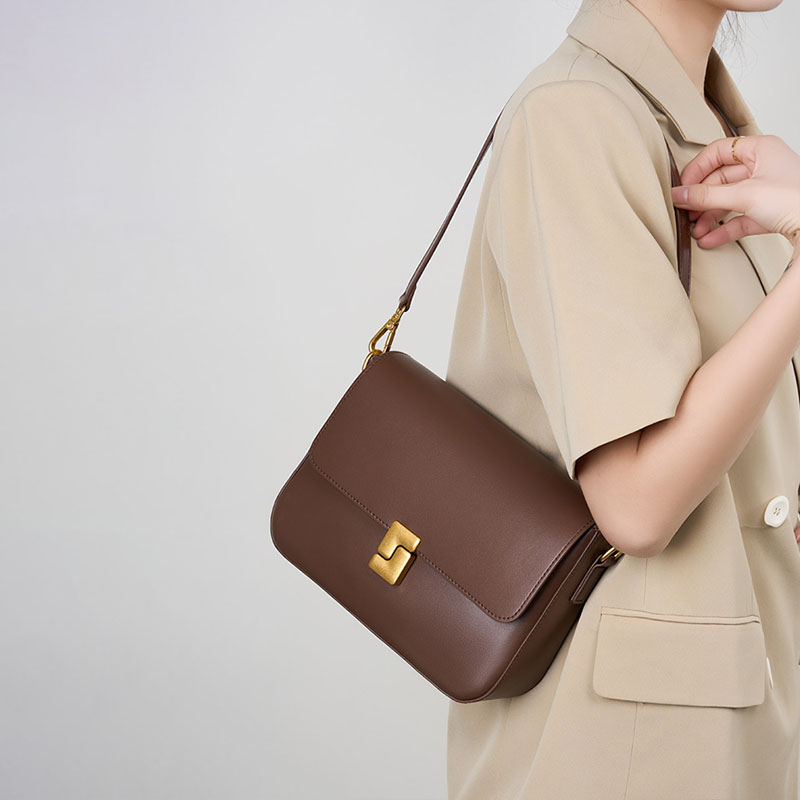 Women's Genuine Leather Flap Magnetic Closure Crossbody Shoulder Bags In Vintage - Image 3