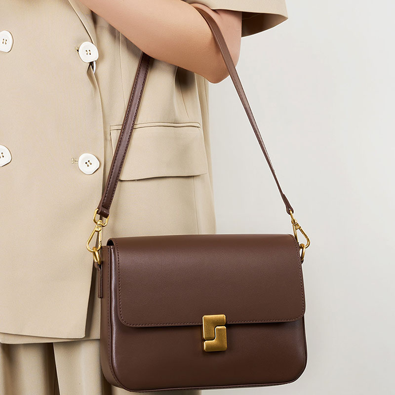 Women's Genuine Leather Flap Magnetic Closure Crossbody Shoulder Bags In Vintage - Image 4