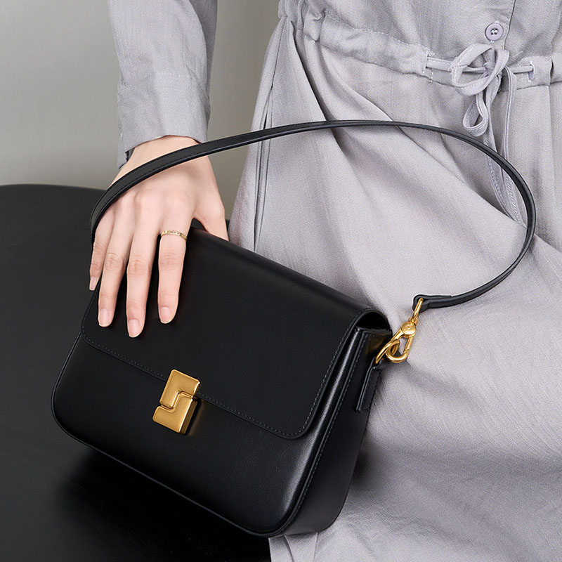 Women's Genuine Leather Flap Magnetic Closure Crossbody Shoulder Bags In Vintage - Image 6