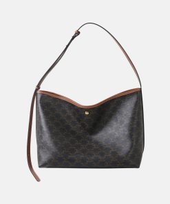 Women's Black Split Leather Printed Crossbody Shoulder Hobo Bag with Small Zipper Pouch
