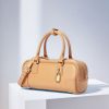 Women's Vintage Genuine Leather Lock-Closure Crossbody Top Handle Bag