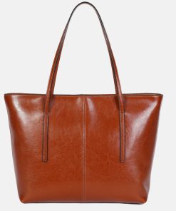 Women's Oily Crackle Genuine Leather Large Shoulder Tote Bags