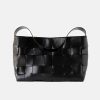 Women's Woven Top-Grain Leather Shoulder Bag